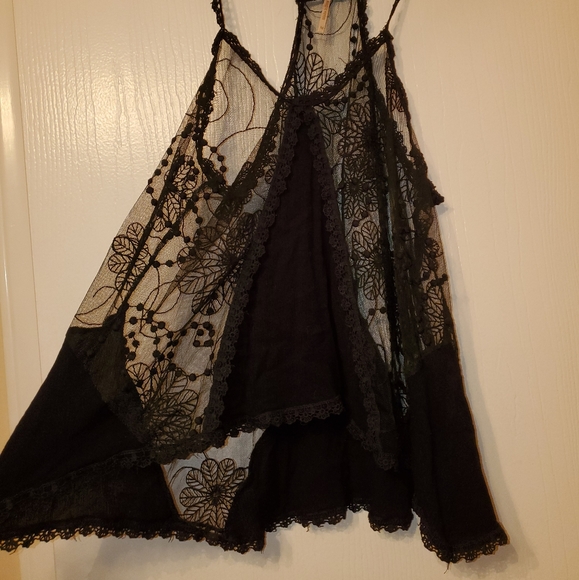 Poof! Tops - Black lace tank